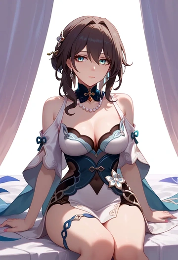 star rail,ruan mei,silk slip dress  - AI generated anime art